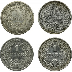 Set, Germany, German Empire, Wilhelm I, 1 Mark 1875 (4 pcs.)