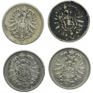 Set, Germany, German Empire, Wilhelm I, 1 Mark 1875 (4 pcs.)
