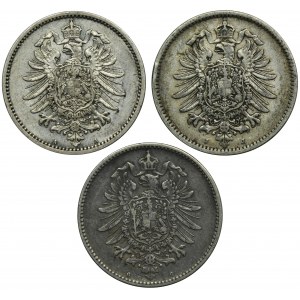 Set, Germany, German Empire, Wilhelm I, 1 Mark 1882 (3 pcs.)