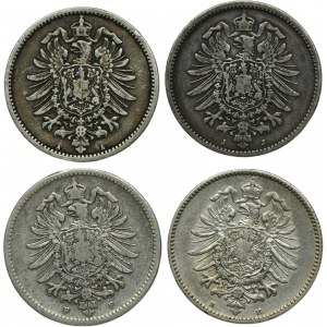 Set, Germany, German Empire, Wilhelm I, 1 Mark 1886 (4 pcs.)