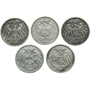 Sada, Nemecko, Nemecké cisárstvo, Wilhelm II, 1 marka 1899 (5 kusov).