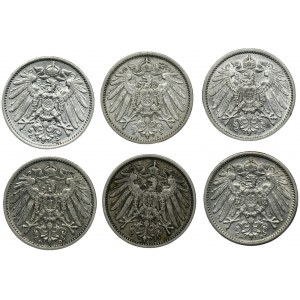 Sada, Nemecko, Nemecké cisárstvo, Wilhelm II, 1 marka 1906 (6 kusov).