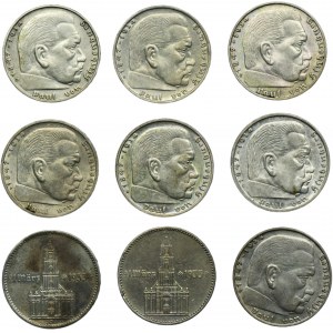 Sada, Německo, Třetí říše, 2 marky 1934-1939 (9 kusů).