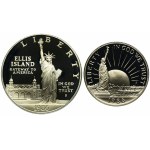 Set, USA, 1 Dollar and 1/2 Dollar San Francisco 1986 (2 pcs.)
