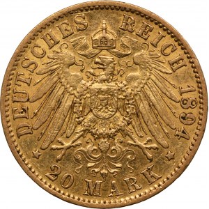 Germany, Kingdom of Prussia, Wilhelm II, 20 Marek Berlin 1894 A