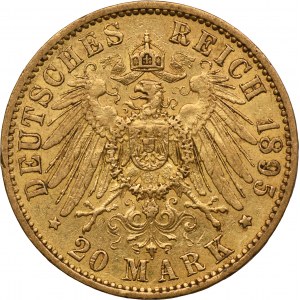 Německo, Pruské království, Vilém II, 20 marek Berlín 1895 A