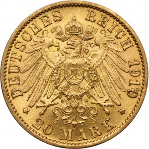 Německo, Pruské království, Vilém II, 20 marek Berlín 1910 A