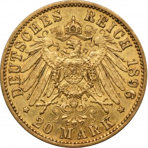 Německo, Pruské království, Vilém II, 20 marek Berlín 1896 A