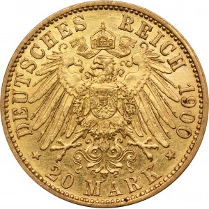 Německo, Pruské království, Vilém II, 20 marek Berlín 1900 A