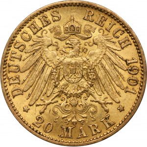 Německo, Pruské království, Vilém II, 20 marek Berlín 1901 A