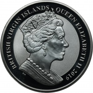 British Virgin Islands, Elizabeth II, 1 Dollar Tadworth 2019