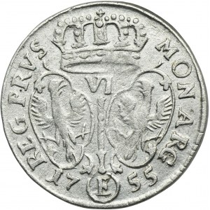 Nemecko, Pruské kráľovstvo, Fridrich II., šesták Königsberg 1755 E