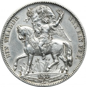 Nemecko, Saské kráľovstvo, Ján V, Drážďany Thaler 1871 B - Siegestaler