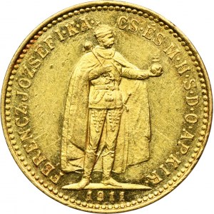 Austria, Franz Josef I, 10 Korona Kremnitz 1911