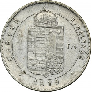 Maďarsko, František Josef I., 1 forint Kremnica 1879 KB