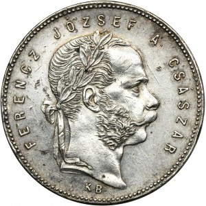 Maďarsko, František Josef I., 1 forint Kremnica 1869 KB