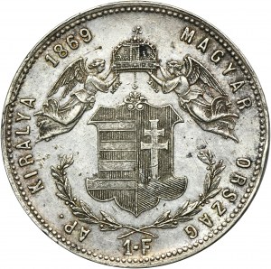 Węgry, Franciszek Józef I, 1 Forint Kremnica 1869 KB
