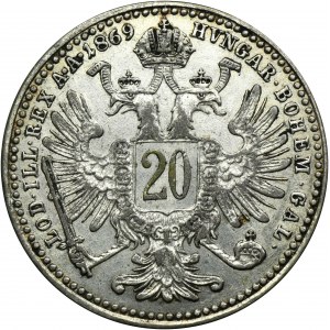 Austria, Franz Joseph I, 20 Kreuzer Wien 1869