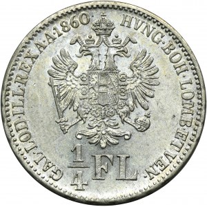 Rakúsko, František Jozef I., 1/4 Florena Kremnica 1860 B
