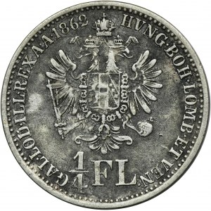 Austria, Franz Joseph I, 1/4 Florin Wien 1862 A