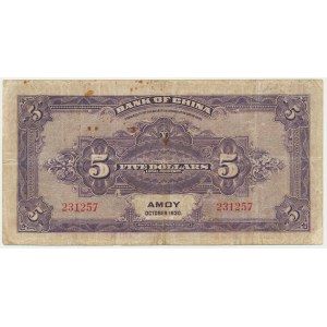 Čína, Amoy, 5 dolarů 1930