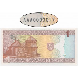 Litva, 1 litu 1994 - AAA 0000017 - NÍZKÉ ČÍSLO