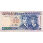 Lithuania, 10 Litu 1993 - KAA 0000017 - LOW SERIAL NUMBER