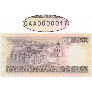 Lithuania, 50 Litu 1993 - QAA 0000017 - LOW SERIAL NUMBER