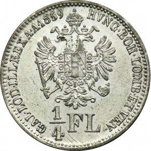 Rakúsko, František Jozef I., 1/4 Florena Kremnica 1859 B