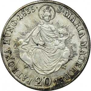 Maďarsko František II, 20 Krajcars Kremnica 1835 B