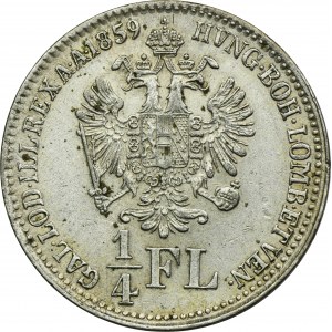 Rakúsko, František Jozef I., 1/4 Florena Kremnica 1859 B
