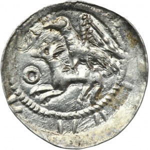 Vladislaus II the Exile, Denarius - Eagle and Hare, ring and wedges