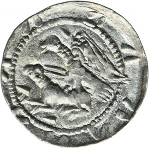 Vladislaus II the Exile, Denarius - Eagle and Hare, wedges and star