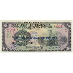 Bolivia, 10 Bolivianos 1911 (1929)