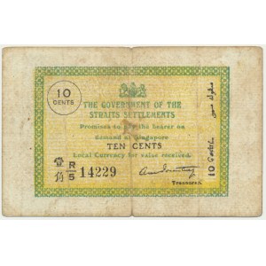 Straits Settlements, 10 Cents 1919 - RARE