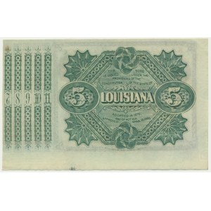 USA, Louisiana, New Orleans, $5 1875 - číslovač červený -.