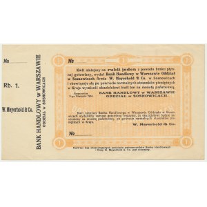 Sosnovice, Komerční banka, stvrzenka na 1 rubl 1914