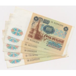 Rusko, 100 rubľov 1991 (5 kusov).