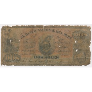 Peru, Banco Nacional del Peru, 2 soles 1877 -.