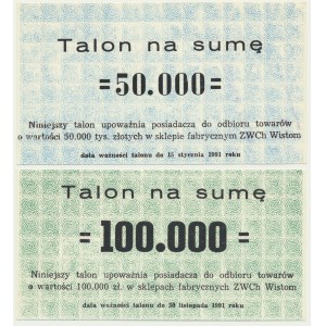 Wistom, Talony 50.000-100.000 złotych 1991 (2 szt.)