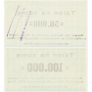 Wistom, Talony 50.000-100.000 złotych 1991 (2 szt.)