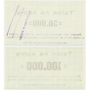 Wistom, Talons 50,000-100,000 zlotys 1991 (2 pieces).