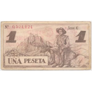 Španielsko, provincia Badajoz, 1 peseta 1937