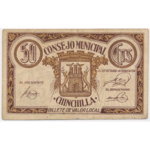 Španělsko, Province of Chinchilla, 50 centimes