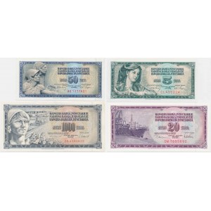 Yugoslavia, set 5-1.000 Dinara 1968-81 (4 pcs.)