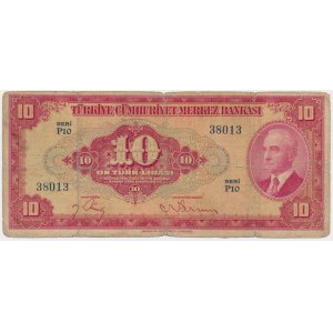 Turkey, 10 Lira (1947)