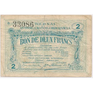 France, Tournai, 2 Francs 1914