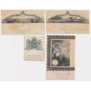 Nizozemské Antily, Curacao, American Bank Note Company, proofs of banknote elements 1943