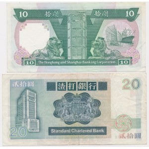 Hongkong, sada 10-20 USD 1985-87 (2 kusy).