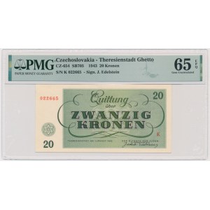 Czechoslovakia (Theresienstadt Ghetto), 20 Kronen 1943 - PMG 65 EPQ